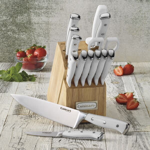 BLOQUE DE CUCHILLOS TRIPLE REMACHE BLANCO 15 PIEZAS